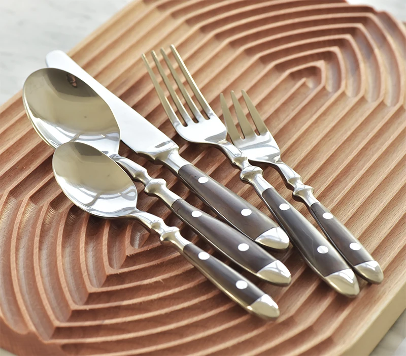 Столовые приборы из нержавеющей стали ножи для стейка вилка салата ложка