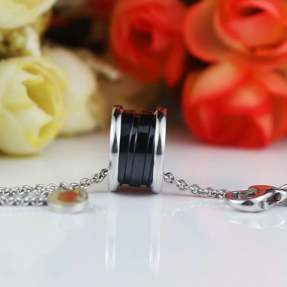 

AYBS Jewelry Necklaces Premium Quality BVL Original1:1 LOGO Rome "Classic Charity Black Spring Spiral Ceramic" Necklaces Women