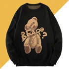 Винтажный пуловер, свитер для мужчин, утолщенный Теплый черный уличный свитер большого размера, мужской зимний фирменный трикотаж, женский джемпер