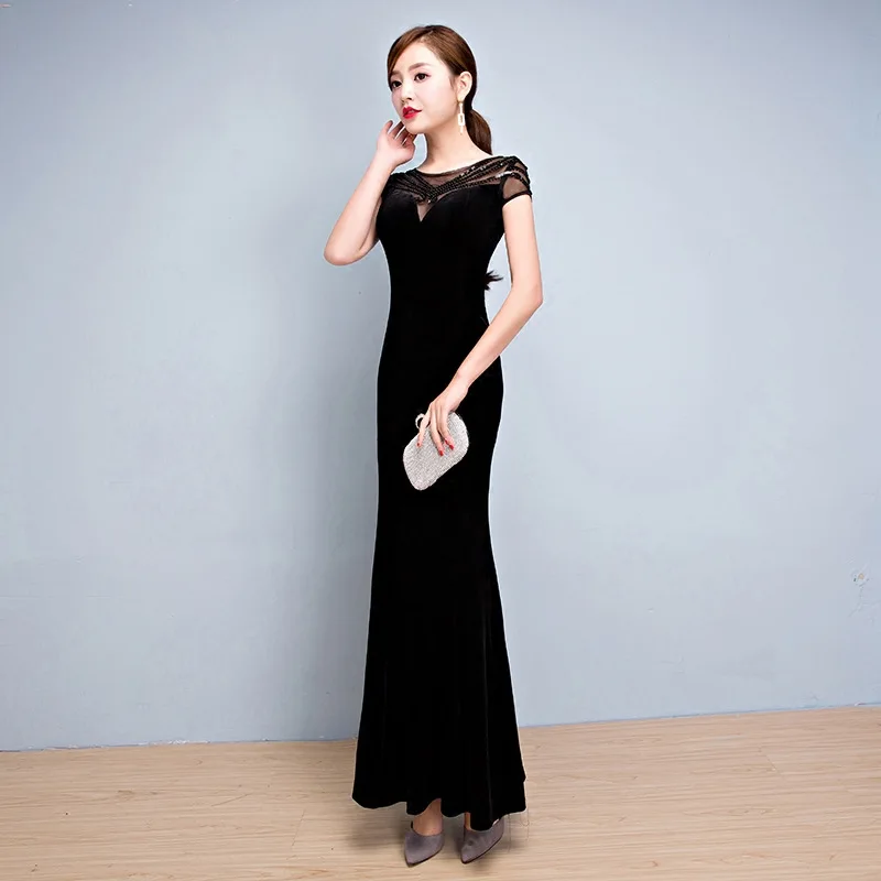 Модные черные с О образным вырезом Для женщин Свадебная вечеринка платье