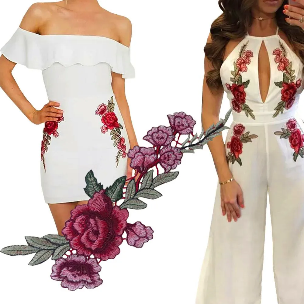 Новинка Цветочные Розы бабочки цветы вышивка утюгом патчи аппликация значок для