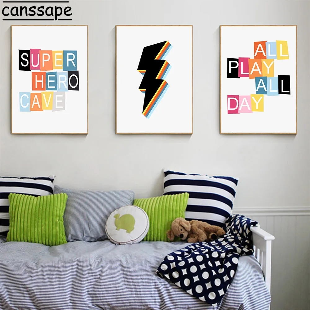 Супер герой плакат геймера холст картины для мальчиков Детская Wall Art принты