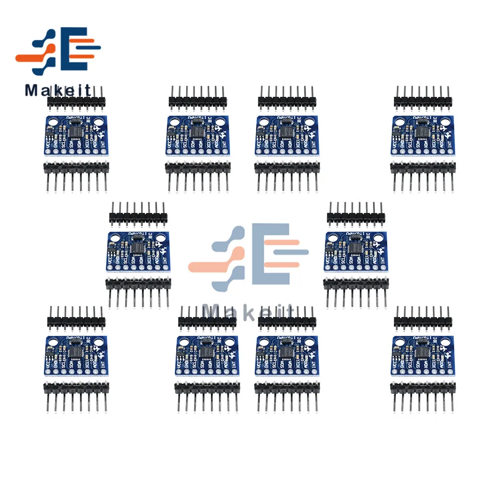 10 шт. GY521 GY 521 MPU6050 MPU 6050 IIC I2C интерфейс 3 Axis аналоговый гироскоп датчик акселерометр