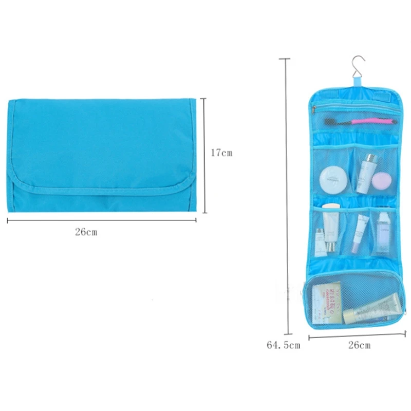 

Fashion Folding Cosmetic Bag Waterproof Makeup Pouch Women Travel Toiletry Bag Nylon Wash Necessaries Organizer Case