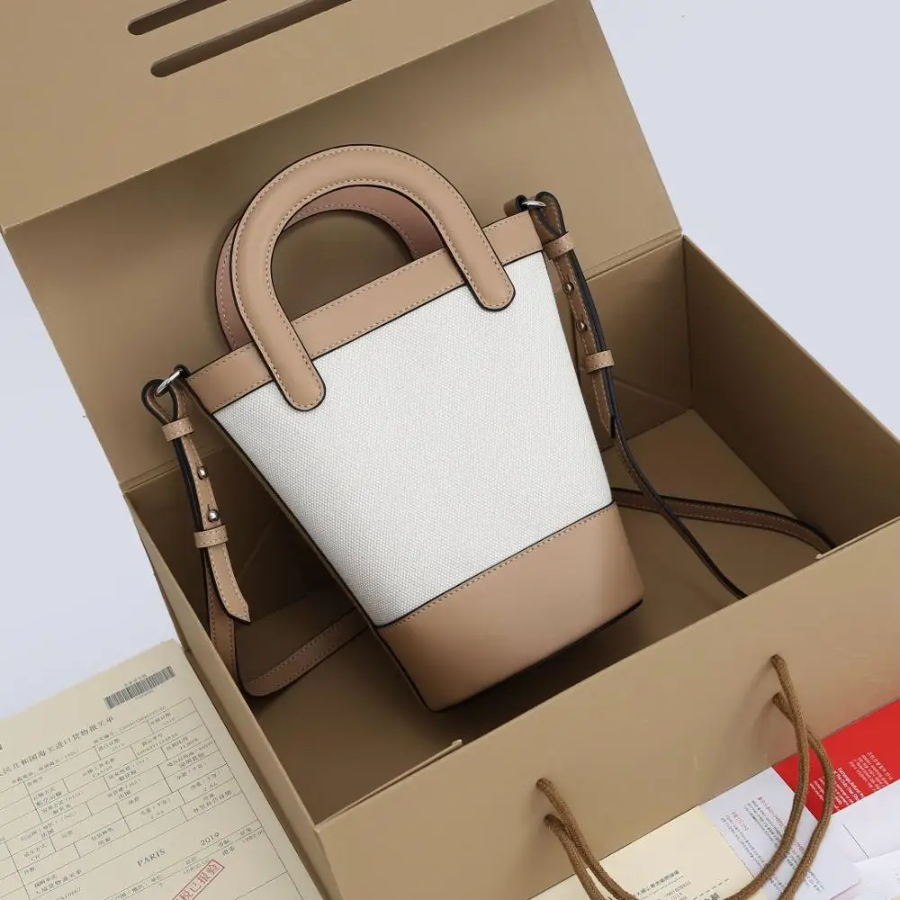 

Дизайнерские сумки известного бренда для женщин 2020, Высококачественная роскошная сумка-ведро, холщовая кожаная сумка через плечо с ручкой
