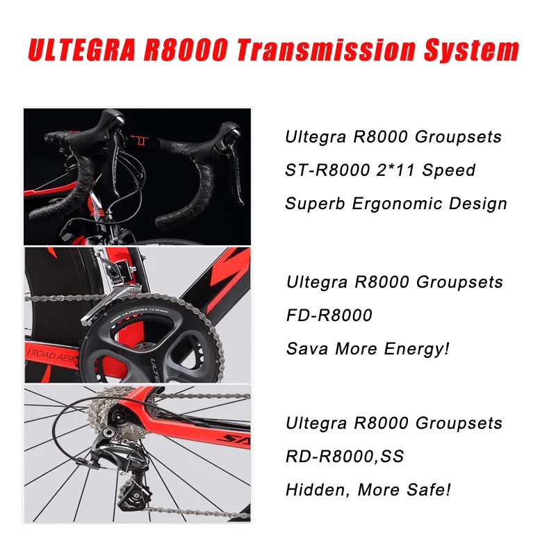 Карбоновый дорожный велосипед SAVA 700C гоночный с SHIMANO Ultegra R8000 22 скоростной