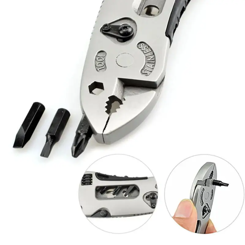 

Multifunctional Wrench Tool Adjustable Pliers Pocket Foldable Multitool Screwdriver Set Kit for Outdoor Survival D1