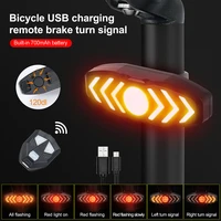 wirelsess remote control bike light smart turn signals taillight light usb charging safety warning rear light with bike horn