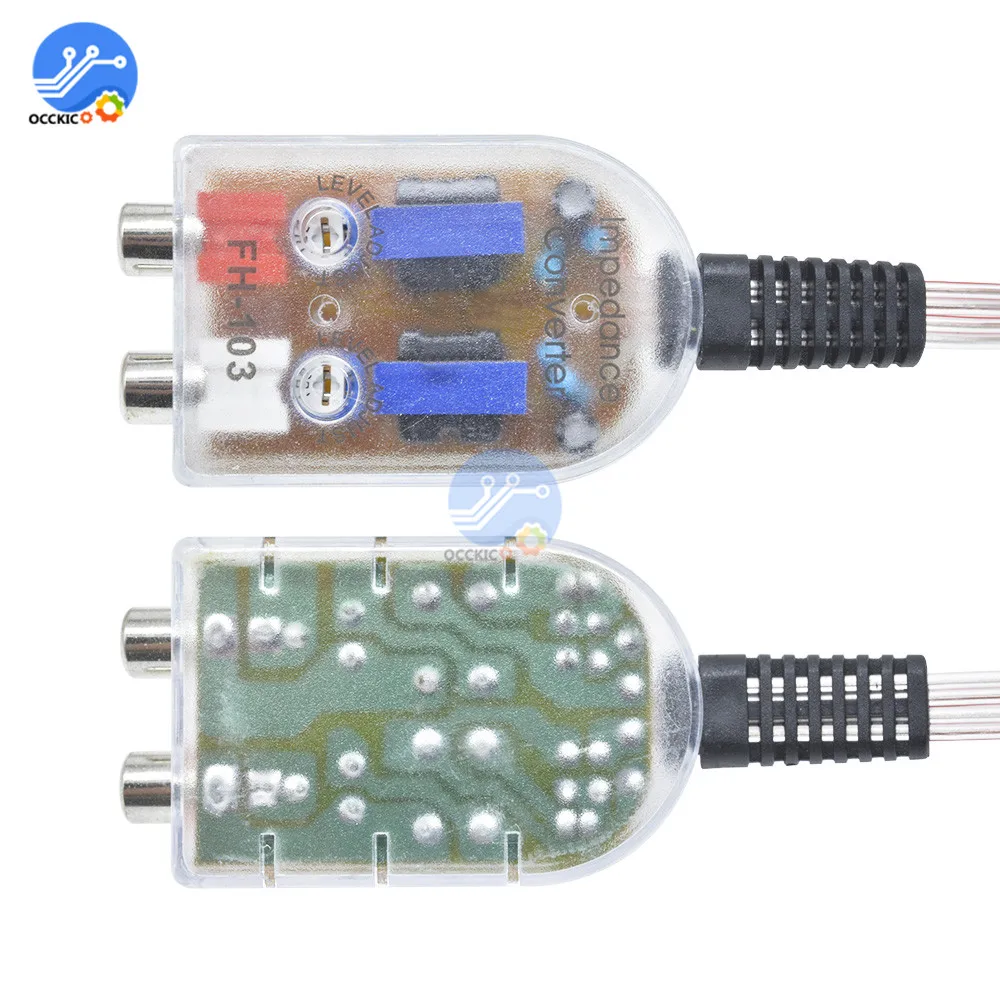 Автомобильный аудиоадаптер RCA кабели высокого к низкому линейные разъемы 12 В