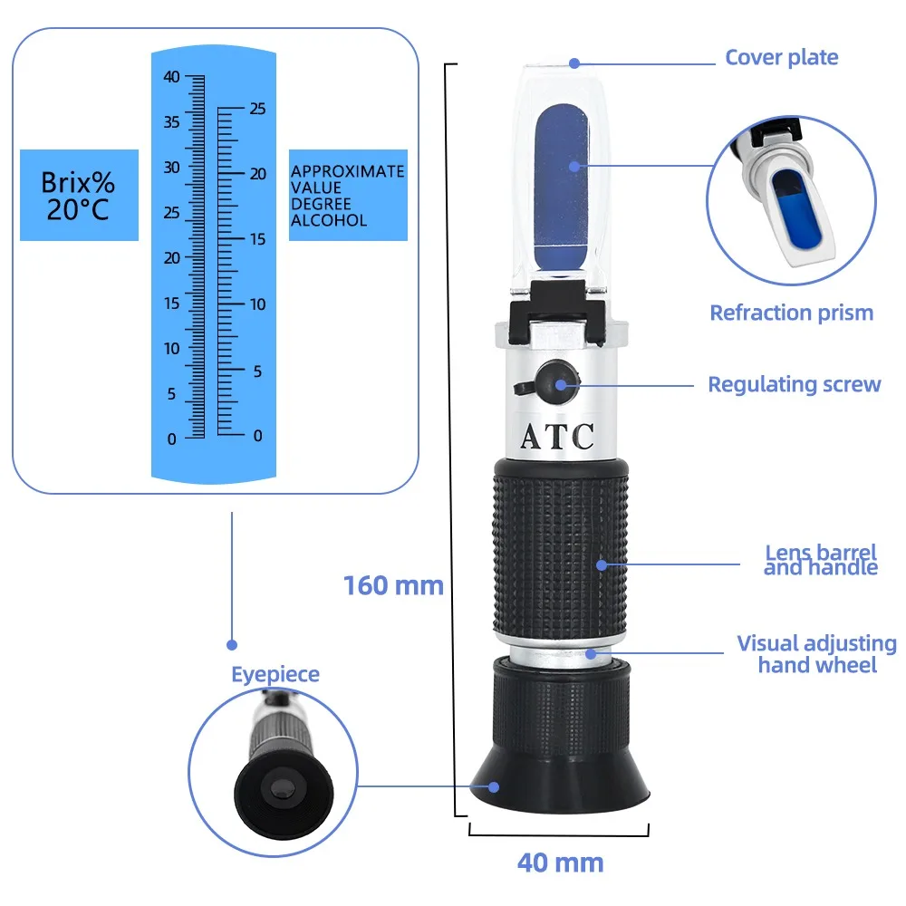 Handheld Refractometer Adblue Ethylene Glycol Antifreeze Battery Fluid Content Coolant Cleaner Meter Mini ATC Measuring Tester | Автомобили
