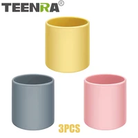 teenra 3pcs silicone training cup food grade baby learn to drink cup kid silicone feeding water cup toddler training drinkware