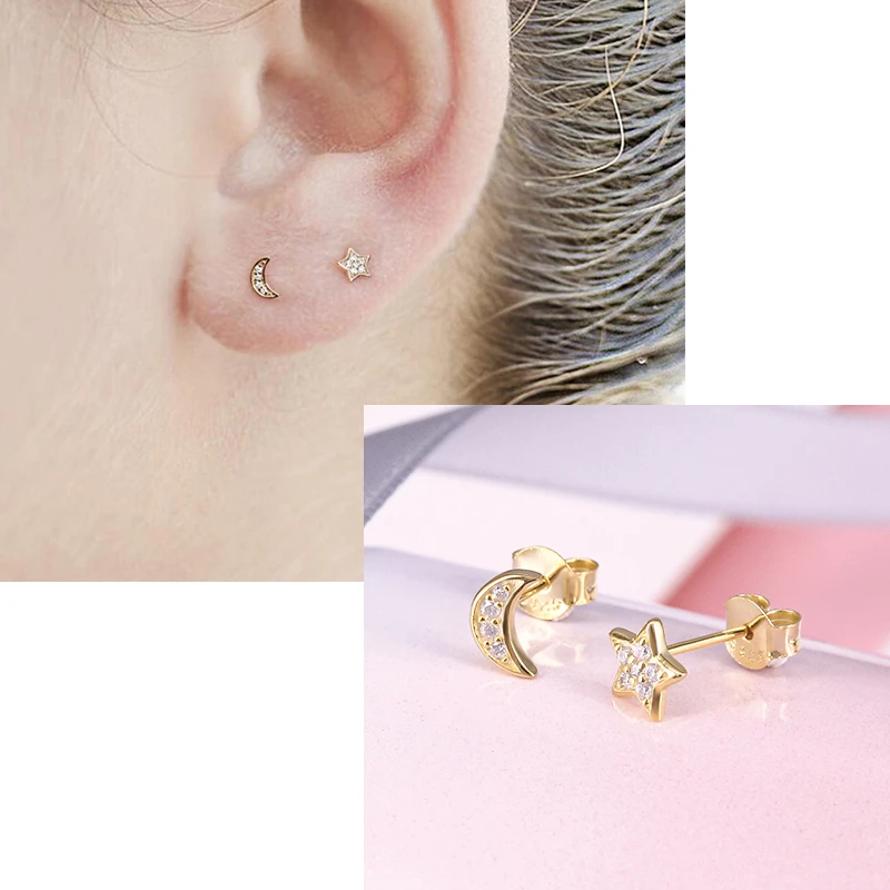 

Charming Zircon Stud Earrings for Women 925 Sterling Silver Simple Geometric Earrings Fashion Wedding Engagement Jewelry
