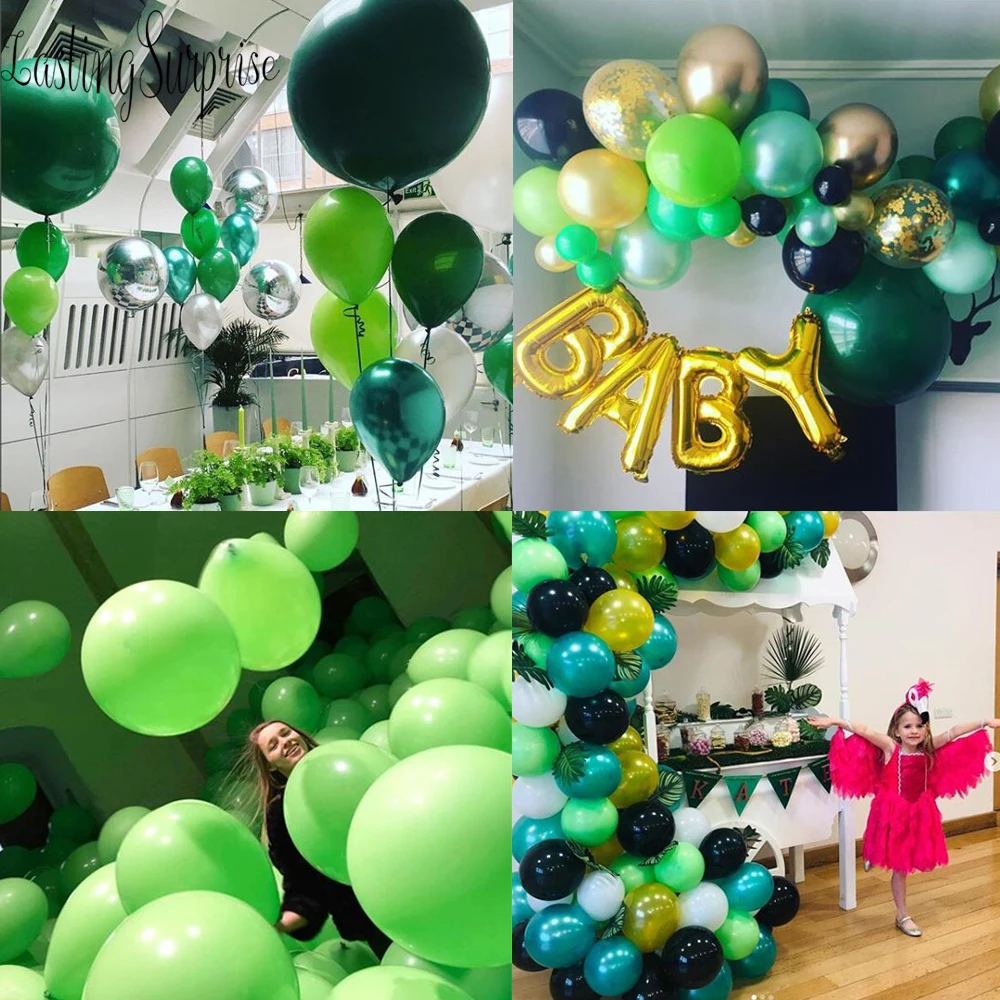 Зеленые шары на день рождения динозавра праздничные украшения для детей балон