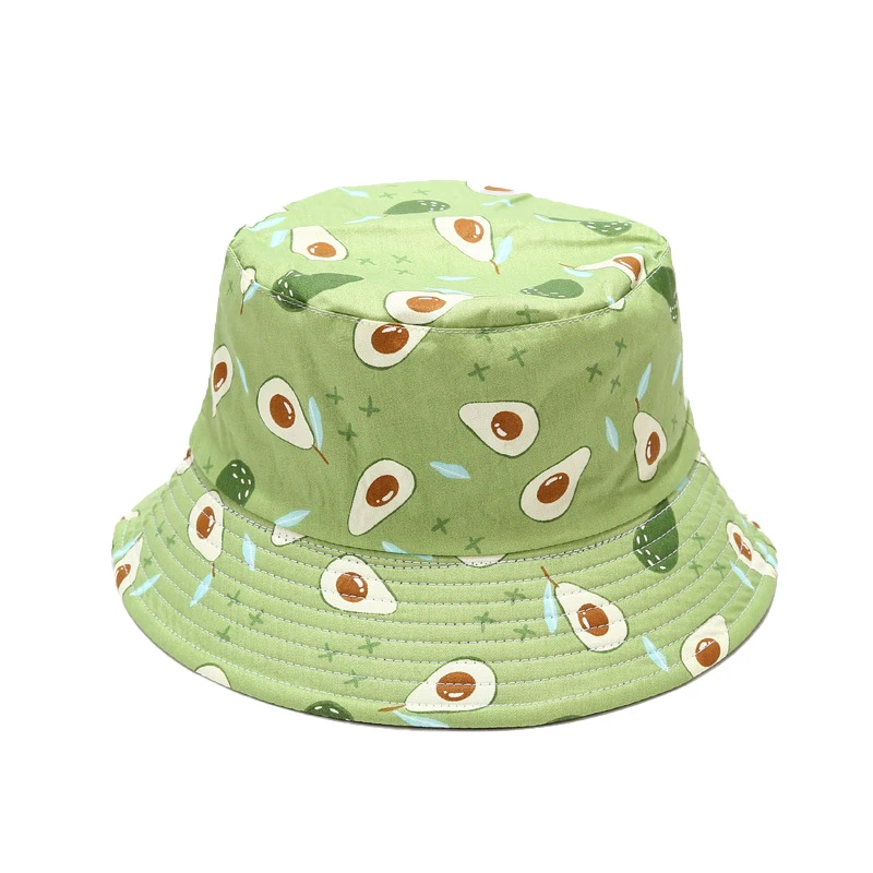 

Men European And American Tropical Fruit Pattern Fisherman's Hat Women's Summer Outdoor Printed Avocado Sunshade Hat