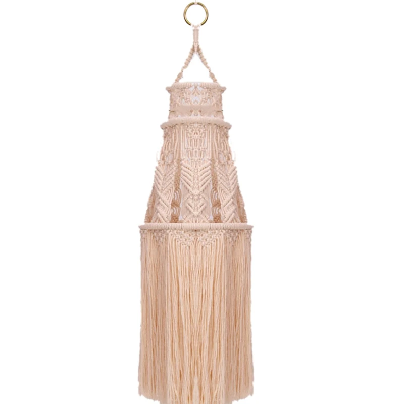 

Handwoven Knitting Bohemian Lamp Shade,Ceiling Light Shade,Hanging Pendant Light Fitting for Living Room,Bedroom Decor