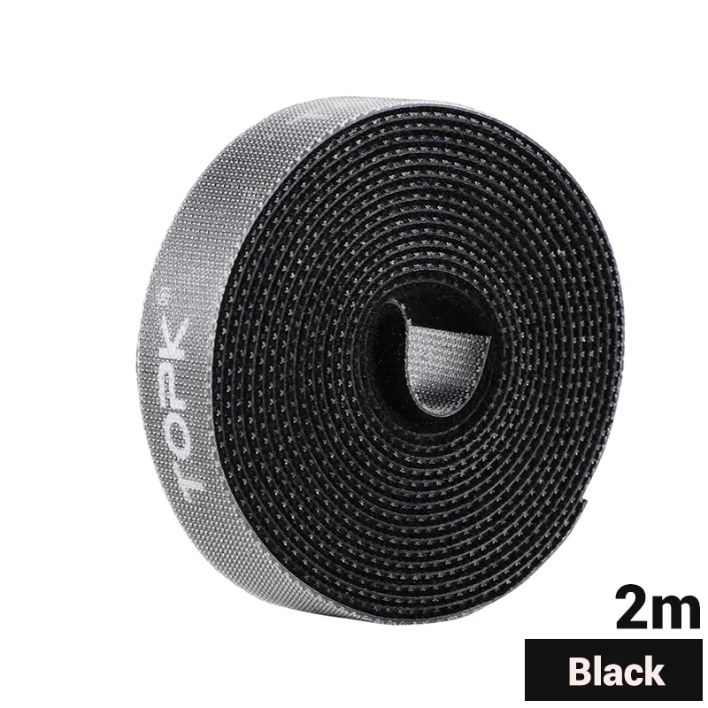 Black 2M TOPK Кабельный органайзер 5 м USB кабель управление мышь провода держатель наушники зажим для намотки Шнур HDMI кабель протектор для iPhone samsung - Цвет: Black 2M