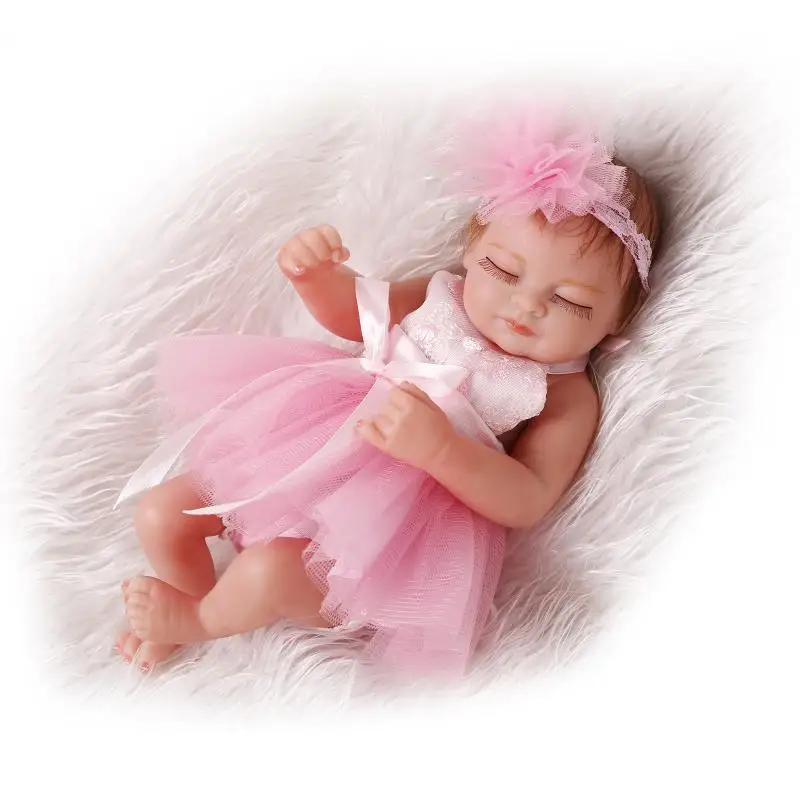 

26CM Baby Reborn Doll mini Realistic lifelike Newborn Babies Doll Toy for girls full vinyl silicone Reborn Birthday Present