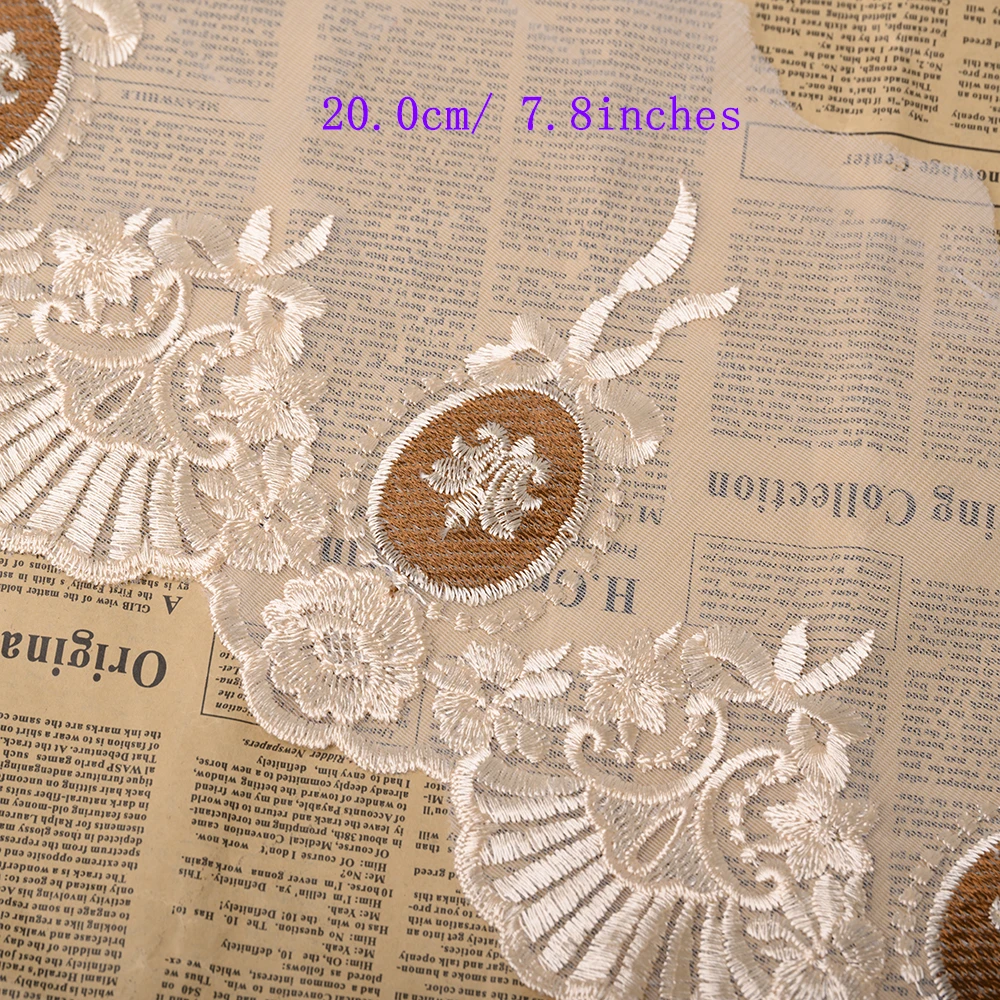 Cusack 2 метра 20 см кофейная кружевная лента-сетка вышитая для платья одежды