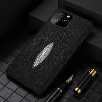 handmade genuine pearl fish leather phone case for iphone 13 pro max 12 mini 11 pro xs xr anti fall armor back cover
