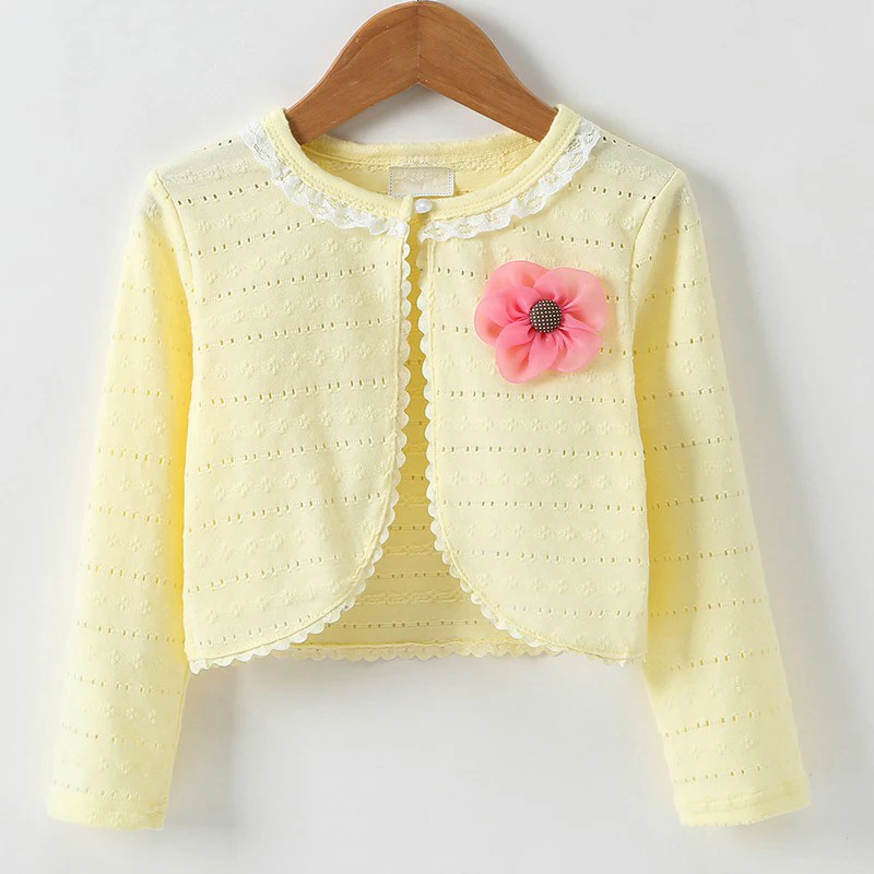 Children's Clothes Autumn Coat for Baby Girl Solid Color Casual Concise Sweet Cute Flower Decor Jackets 0-5T Baby Girl Clothes