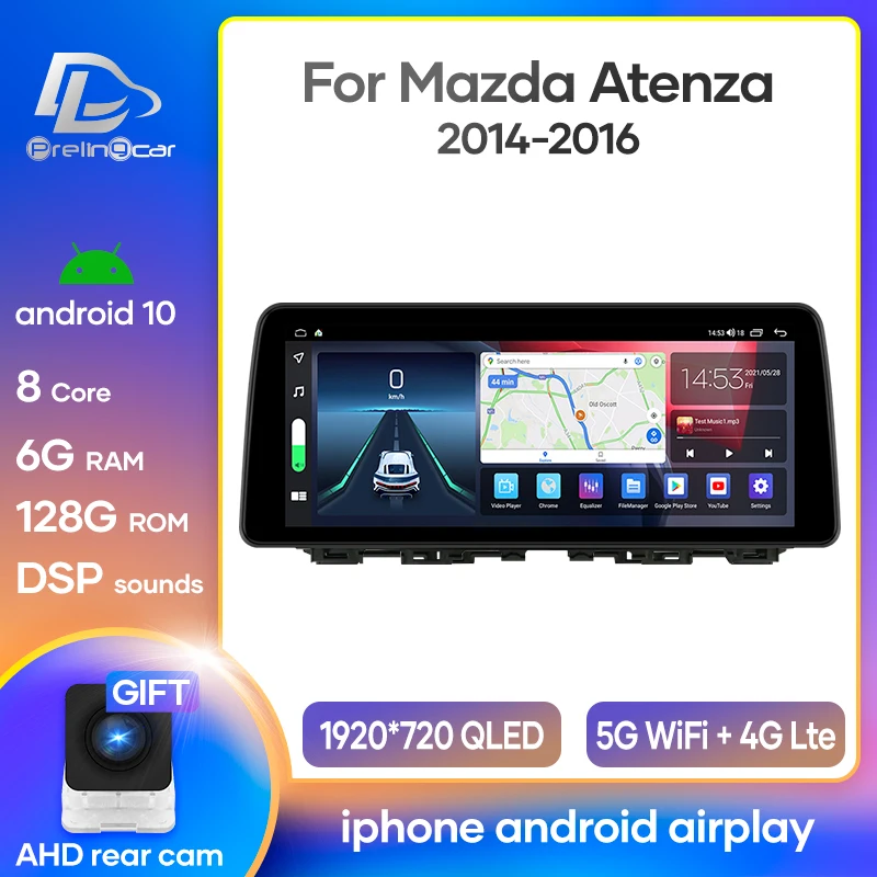 

12.3 inch For Mazda Atenza 2014-2016 Android 10 Car Radio Stereo Receiver Auto Video Player Multimedia Navigation GPS NO DVD 4G