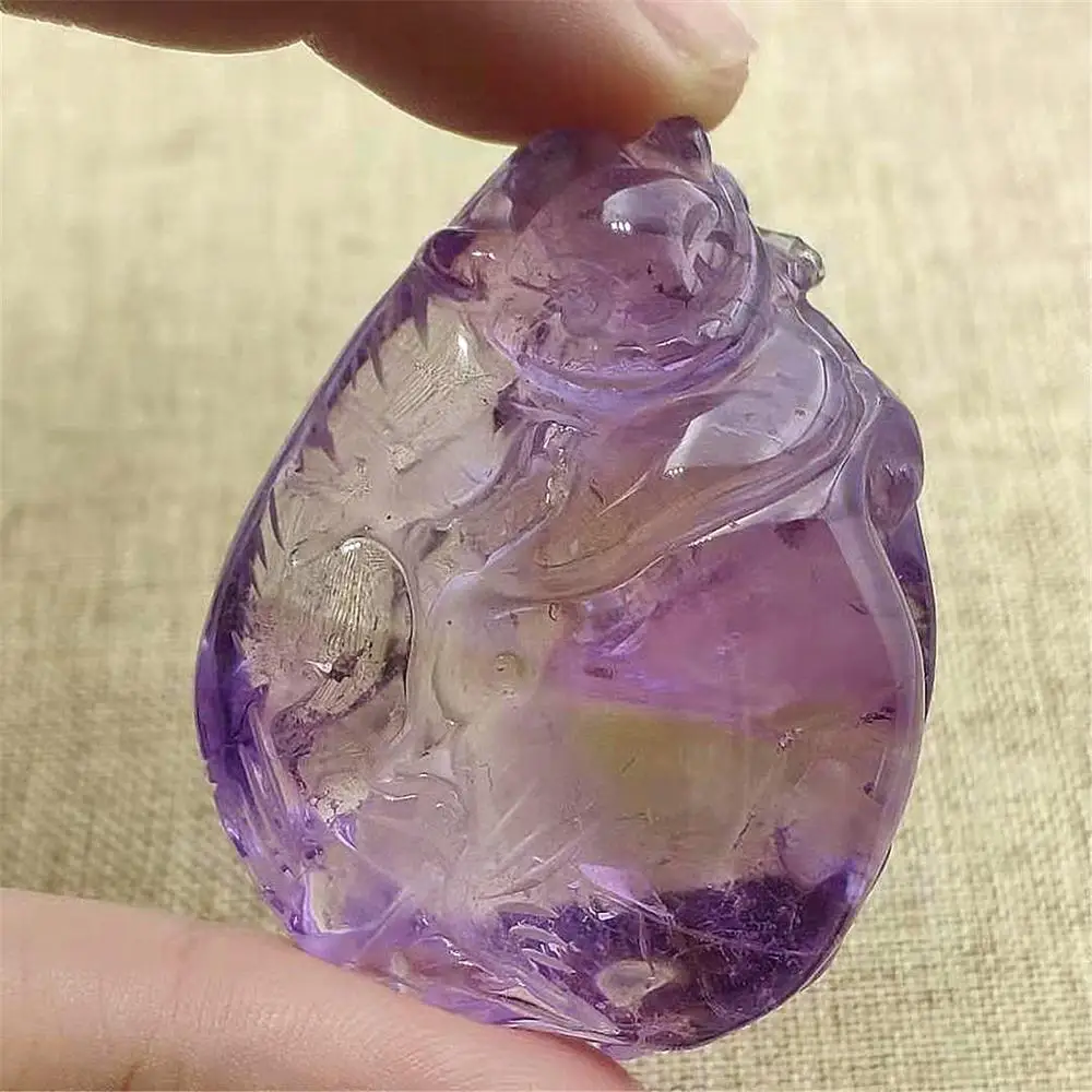 Ожерелье из натурального фиолетового аметрина подвеска в виде капли воды