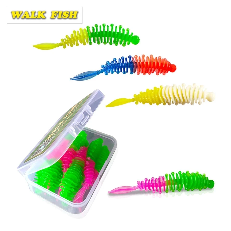 Walk Fish 10 шт. мягкие приманки для рыбалки джиг форель в виде червей 6 см/1 2 г