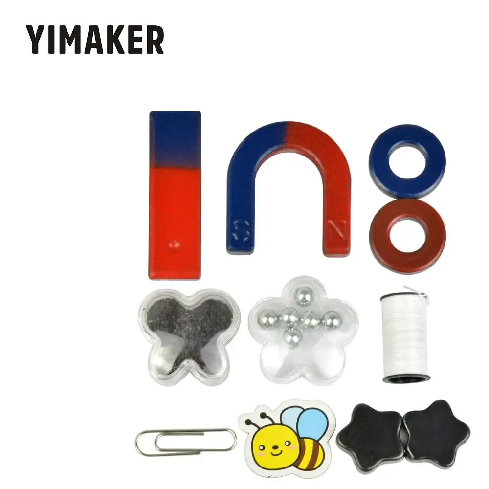 YIMAKER 1 Набор ферритовый магнит для обучения, научный эксперимент, Обучающие магниты, кольцо в форме подковы, u-образный