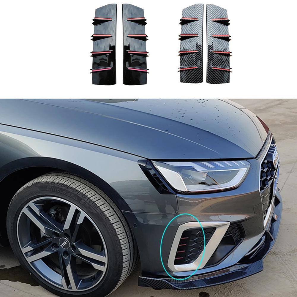 

Auto Front Lower Bumper Fog Lamp Frame For Audi A5 2020-2021Front Fog Light Cover Grille Left Right Net