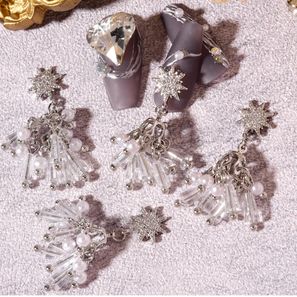 

1Pc Zircon Nail Jewelry for Manicure Accessories 3D Nail Rhinestones DIY Snowflake Pendant Nail Art Decor