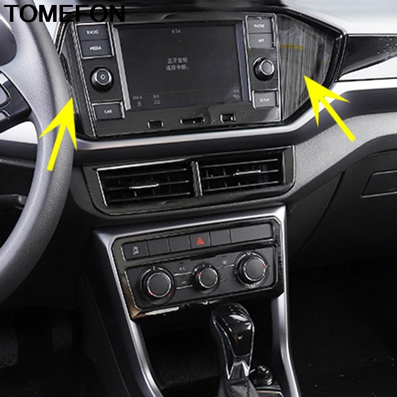 TOMEFON для Volkswagen T-Cross навигационный экран монитор панель Крышка отделка интерьерные аксессуары из нержавеющей стали