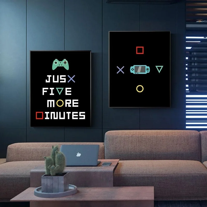 Игровой настенный постер всего за 5 минут Картина на холсте без рамки для детской