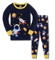 long sleeve pajamas sets for children cotton printed with sharks or animal kids sleepwear toddler kids clothes suit 3t 8t