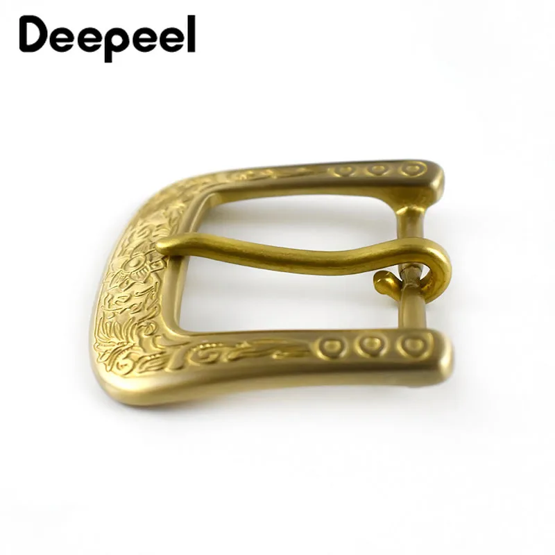Deepeel 1 шт. 40 мм Чистая латунь медь пряжкой ремень на голову резные мужские и