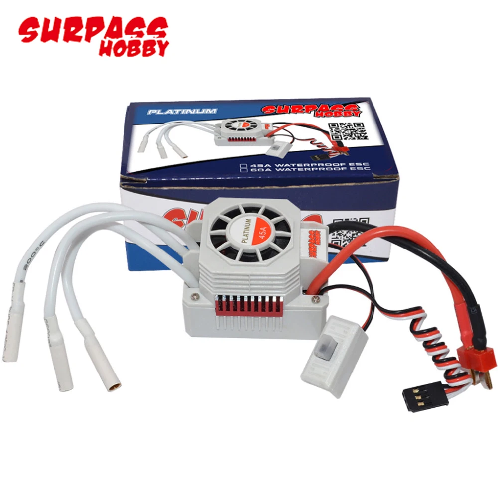 Водонепроницаемая машинка Surpass Hobby Platinum 45A/60A ESC для радиоуправляемых