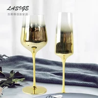 crystal glass electroplated silver gray gradient champagne cocktail wine glass metal goblet soberer