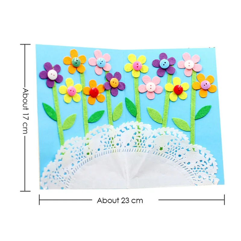 

Mother's Day DIY Flower Greeting Card Craft Toys Creative 3D Non-woven Manual Greeting Card Kits Material Parent-child Toys Gift