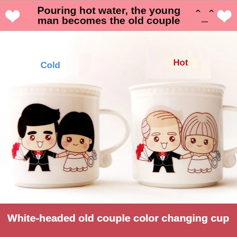 Новая белая старая кружка с эффектом обесцвечивания Милая креативная