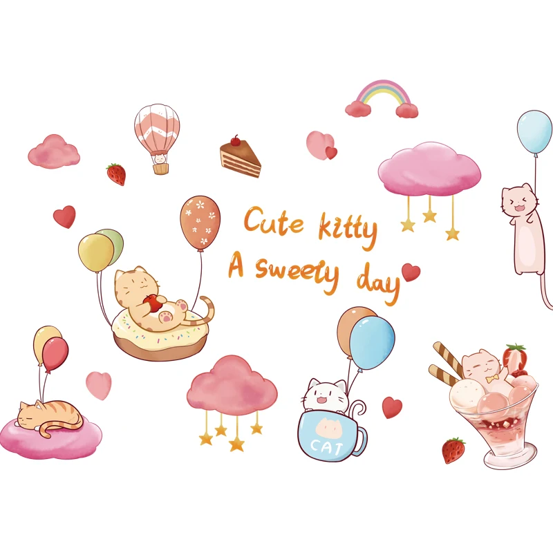 

Creative Cartoon Wall Stickers Home Decor Kitchen Dining Room Bedroom Decor Decals Window Glass Door Stickers Removable PVC