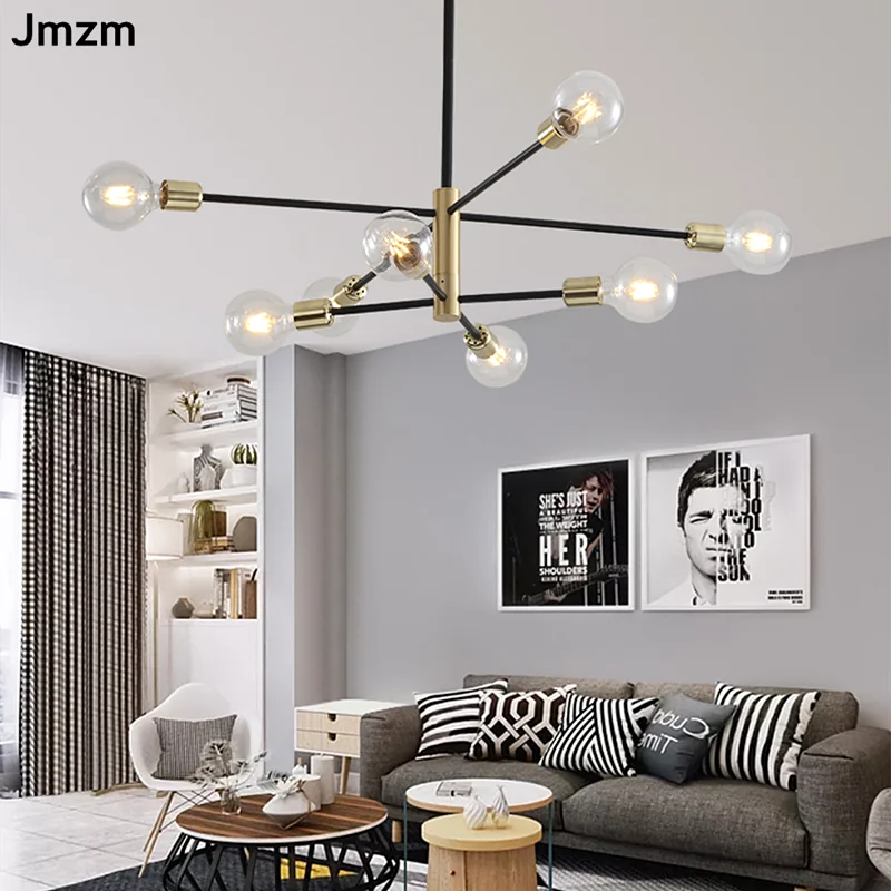 JMZM-lámpara colgante de cobre para interiores, luz LED giratoria dorada para sala de estar, Bar, restaurante, lámpara de cocina