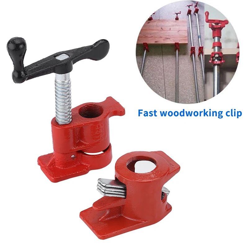 3/4inch Heavy Duty Pipe Clamp Woodworking Wood Gluing Pipe Clamp 3/4 Inch Pipe Clamp Fixture Carpenter Woodworking Tools