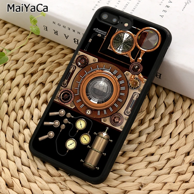 Чехол MaiYaCa для телефона с камерой в стиле стимпанк iPhone X XR XS 11 12 Pro MAX 5 6 S 7 8 Plus Samsung