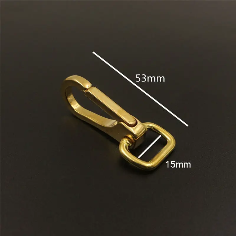 inner 15mm 1 ед. однотонное латунная застежка-карабин вертлюжный рым привод для ворот триггер застежка для кожаный мешочек ручного изготовления ремень тесьма животное карабин для собачьего поводка - Цвет: inner 15mm