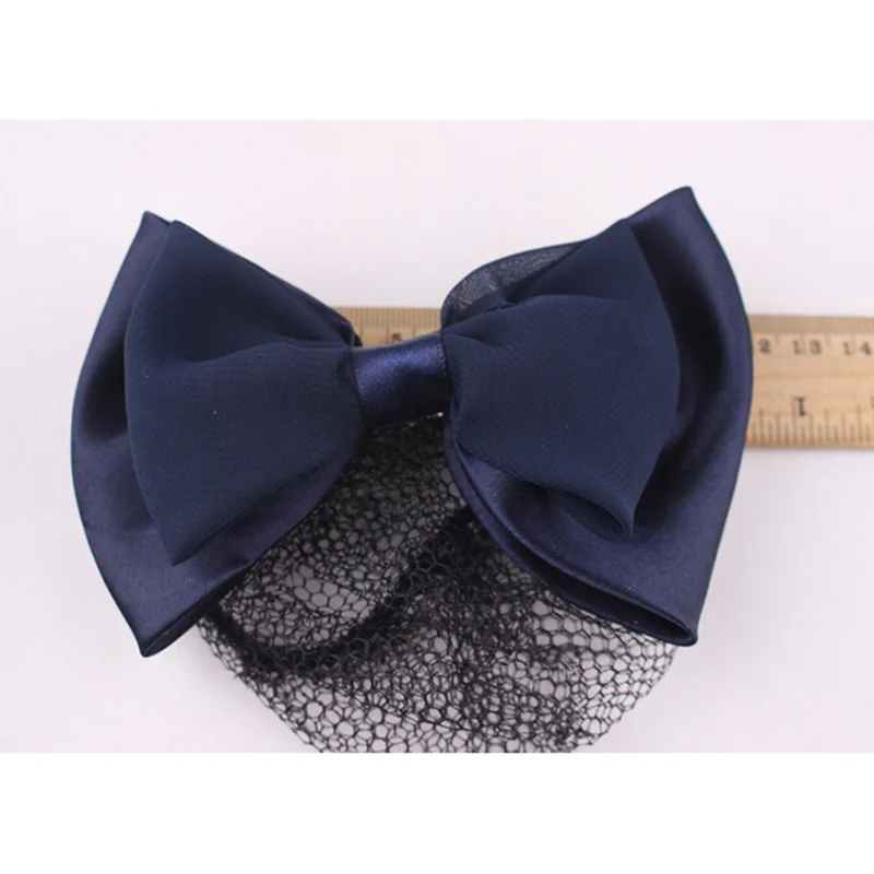 

Durable Snood Net Black Bowknot Detail French Clip Hair Barrette For Woman