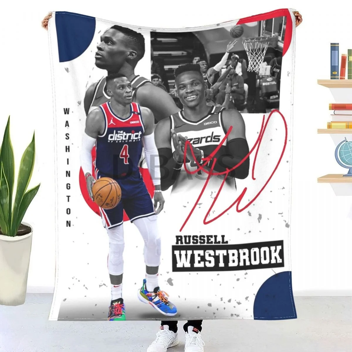 

Russell Westbrook - Wizards Artwork Comforter 3D Printed Flannel Throw Blanket