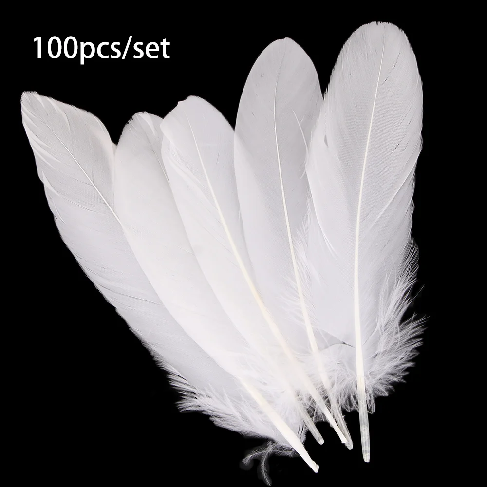 100 шт./компл. белый гусиных перьев дома знаменитостей украшения 6-8 дюймов для Craft