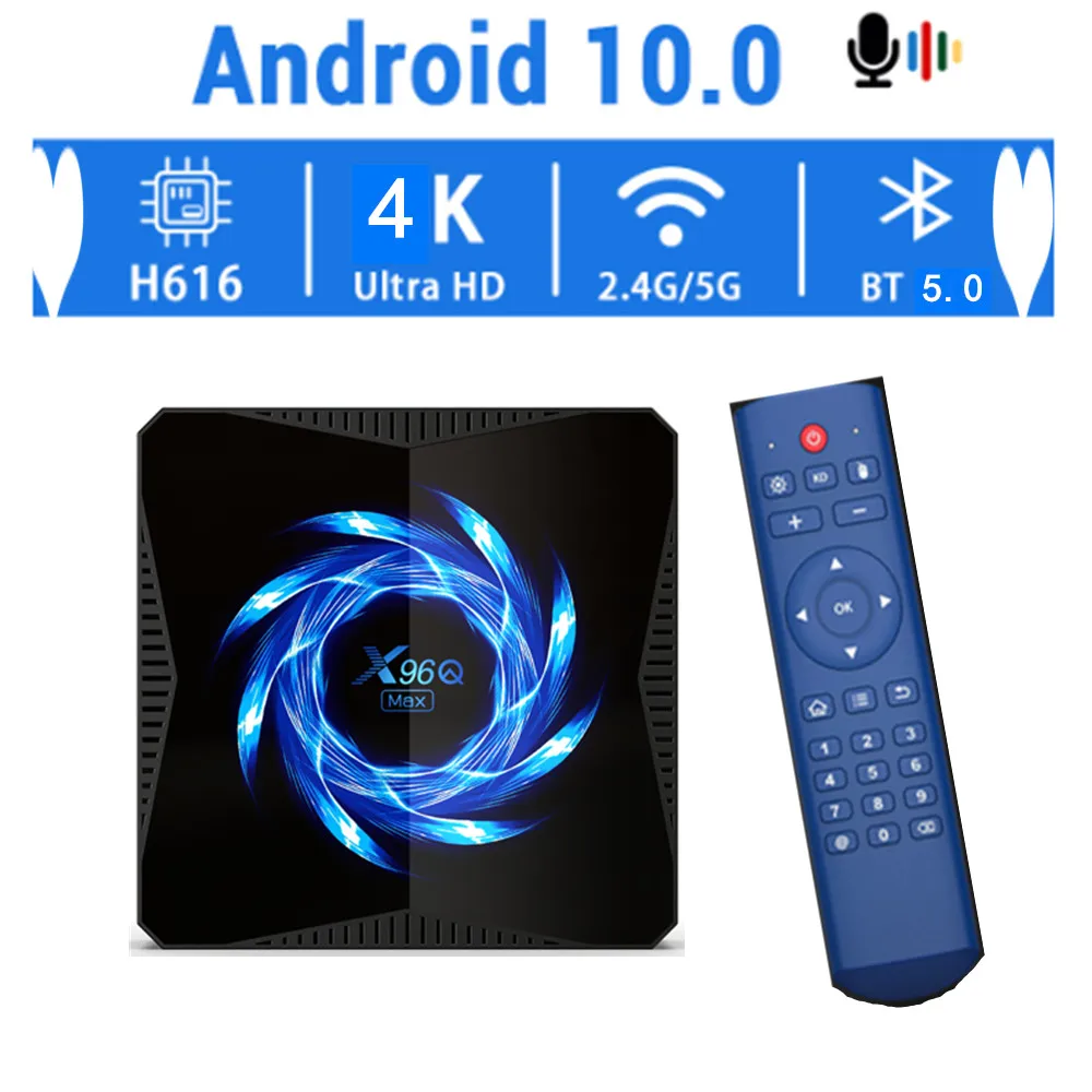 Приставка Смарт ТВ X96Q MAX Android 10 0 4 + 32/64 ГБ Wi Fi 2 4/5 ГГц|ТВ-приставки и медиаплееры| |