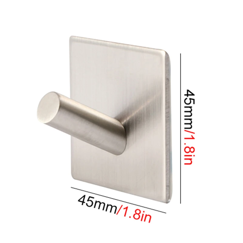 

WALFOS 3M Self Adhesive Wall Door Back Hooks Heavy Duty Stainless Steel Clothes Hanger Bathroom Kitchen Towel Rustproof Hook