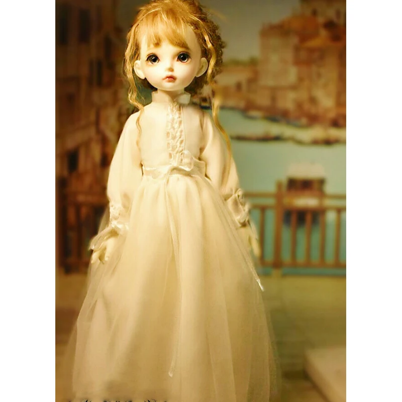 BJD платье BJD шифоновая юбка платье куклы+ украшение волос+ носок для 1/6 1/4 1/3 BJD гигантские аксессуары для детской Куклы костюм белое платье