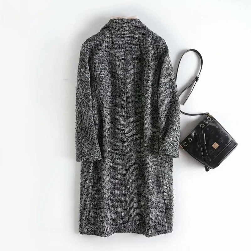 2019 Za Women’s coat wool jacket single breasted solid long warm thick winter manteau femme | Женская одежда